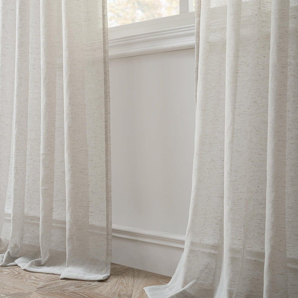FMFUNCTEX Flax Blend Sheer Curtains
