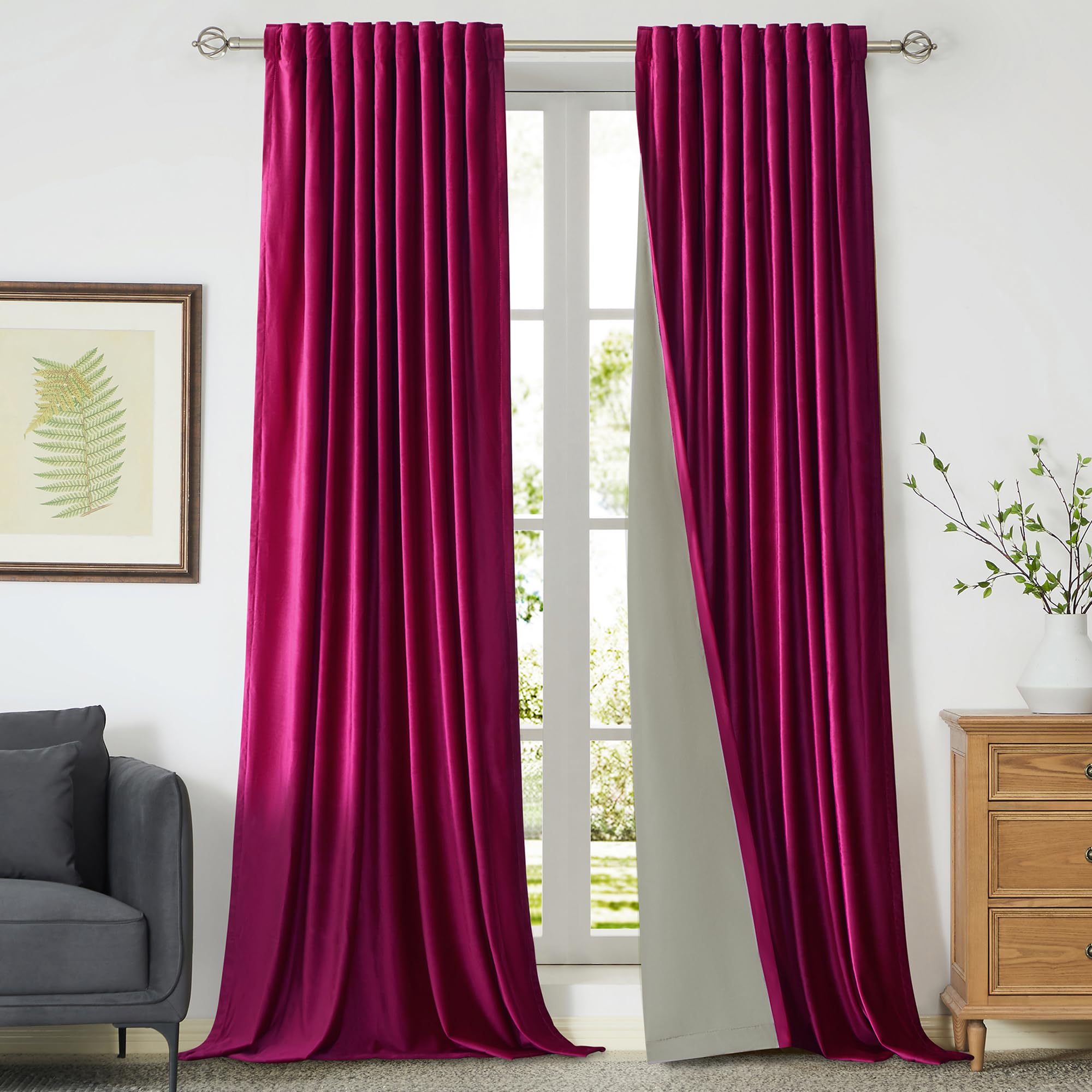 Full Blackout Velvet Curtains Set