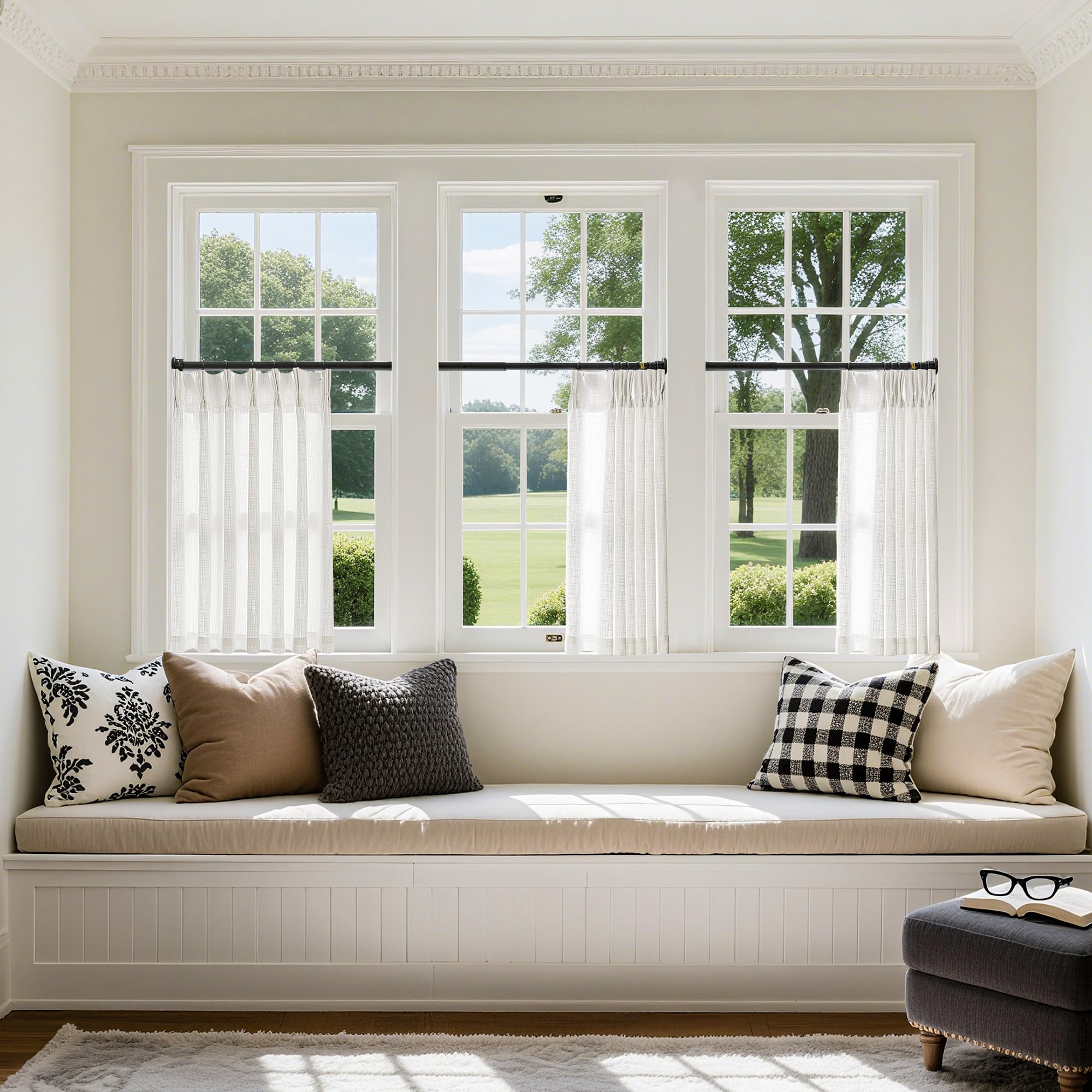 Pinch Pleated Linen Light Filtering Curtains Set