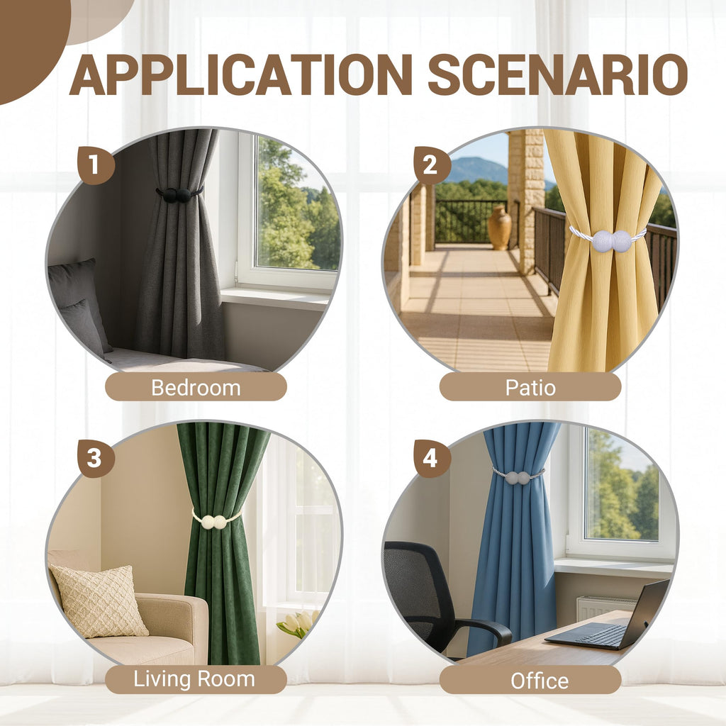 Magnetic Curtain Tiebacks Set