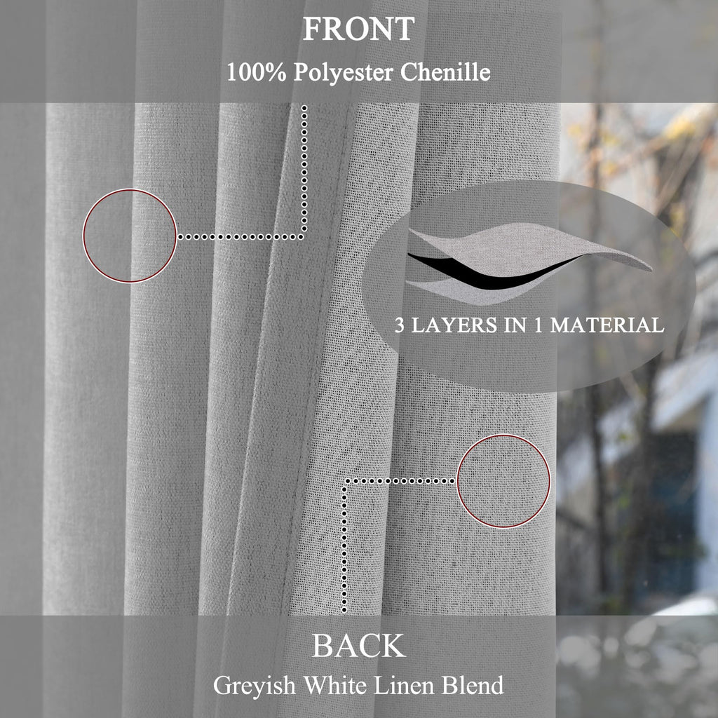 Chenille Pinch Pleated Blackout Curtains Set