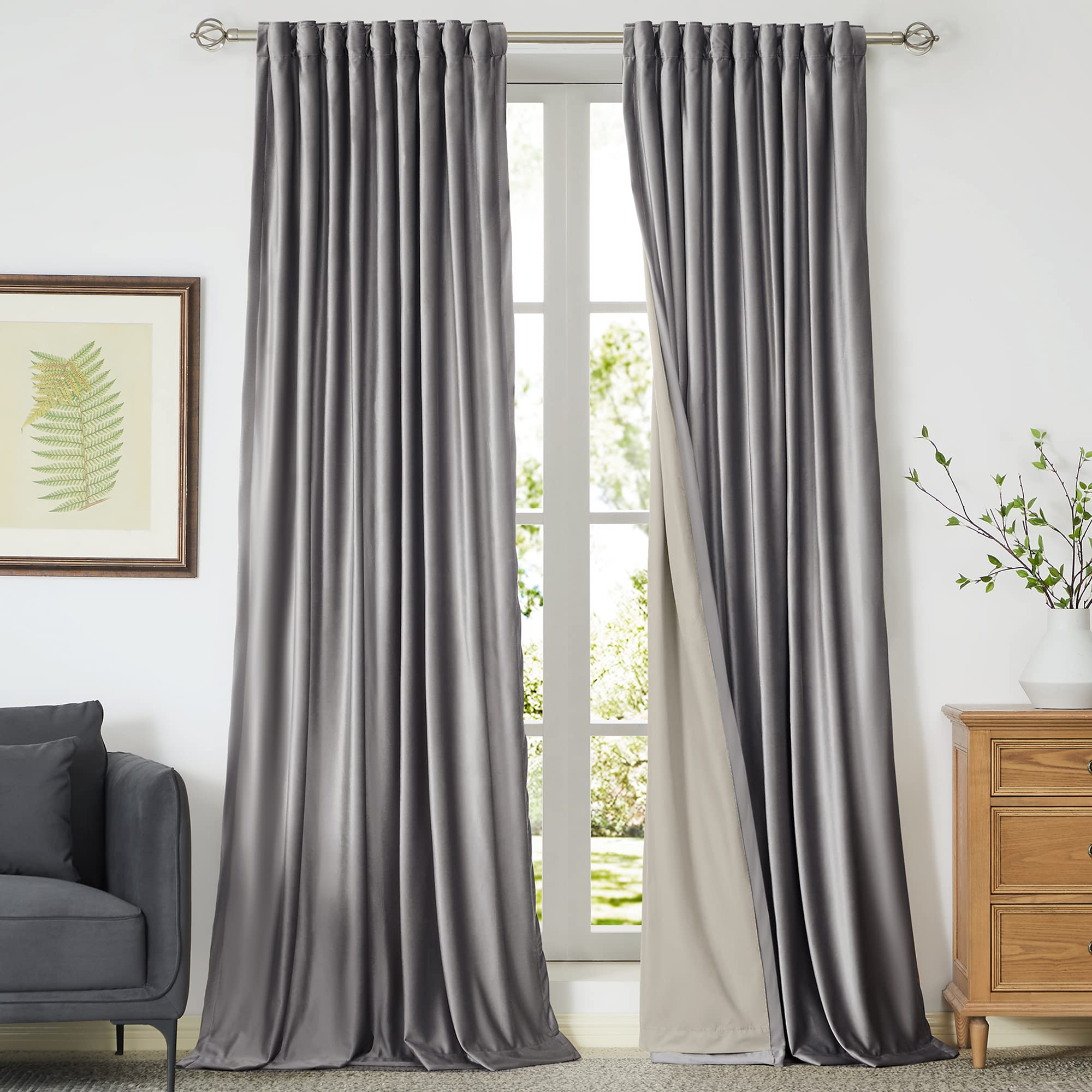 Full Blackout Velvet Curtains Set