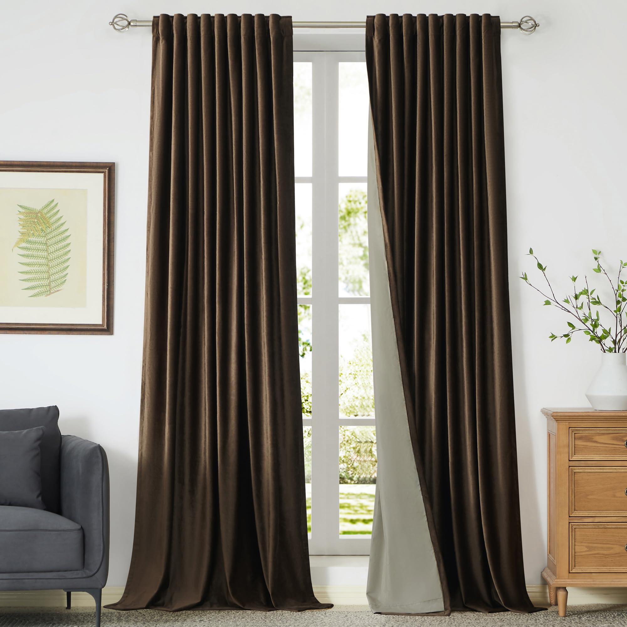 Full Blackout Velvet Curtains Set