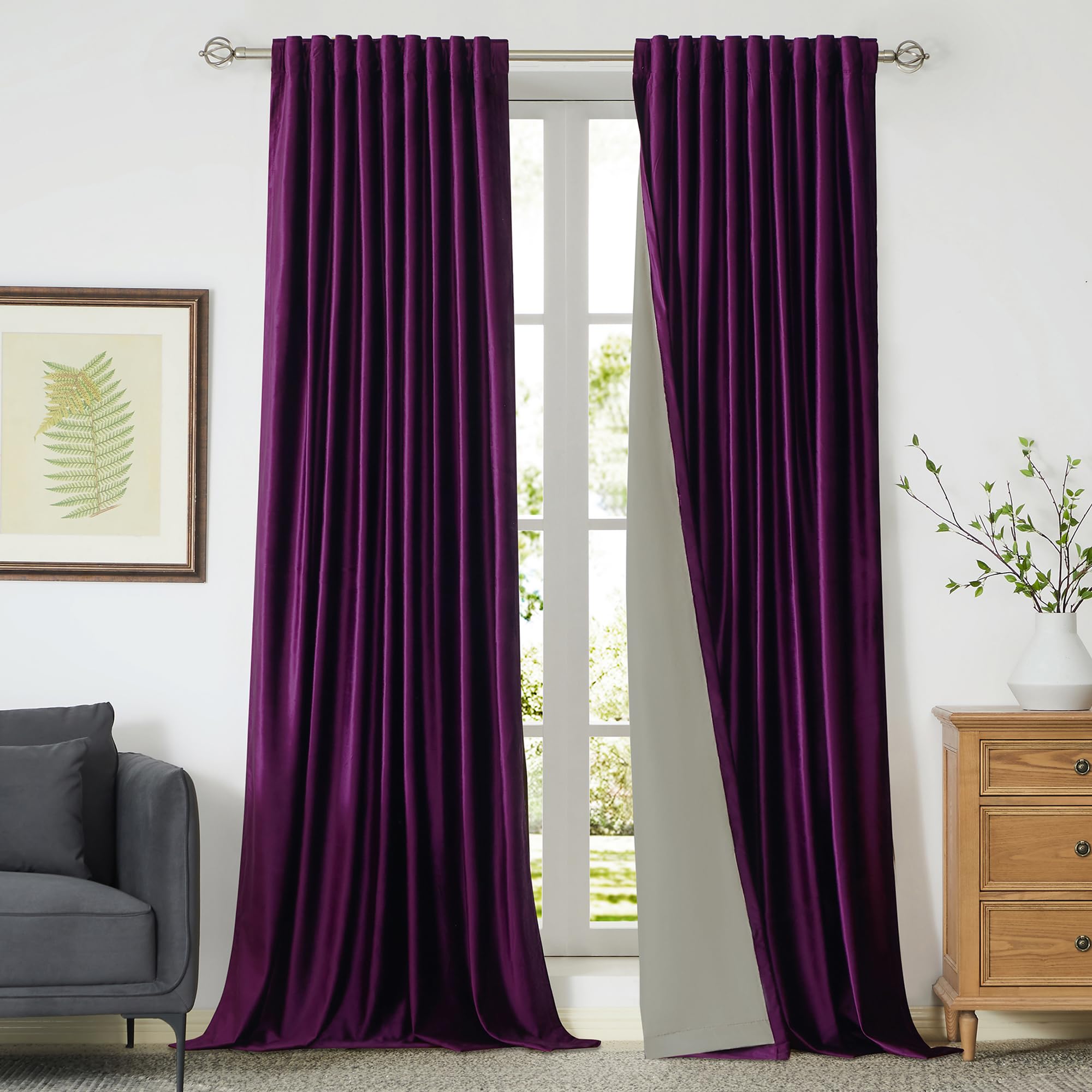 Full Blackout Velvet Curtains Set