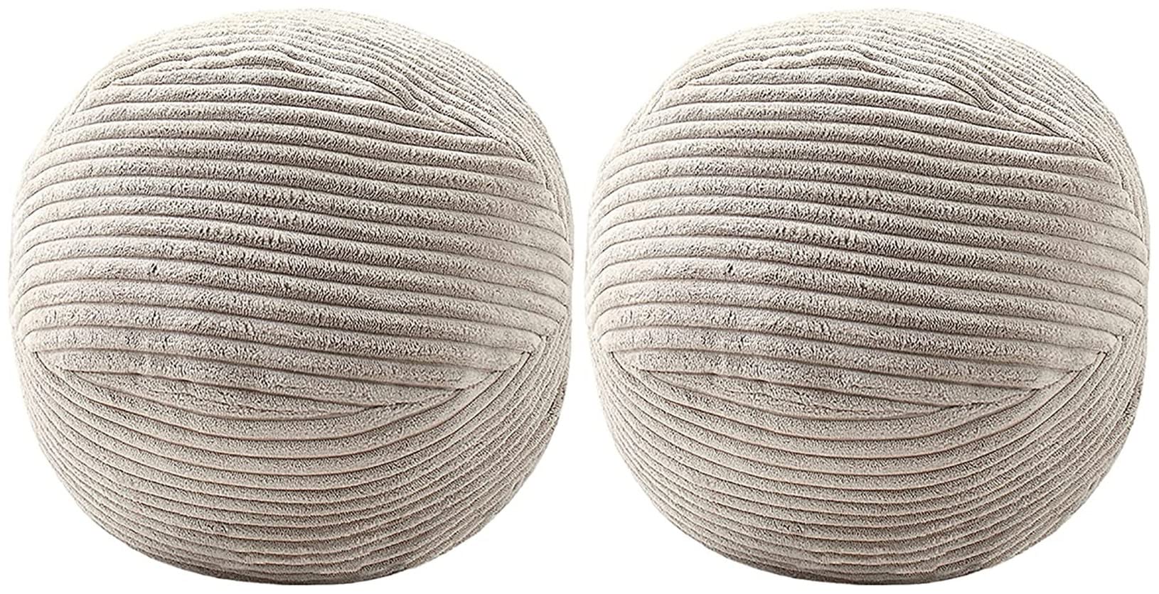 Corduroy Plush Ball Throw Pillow Set