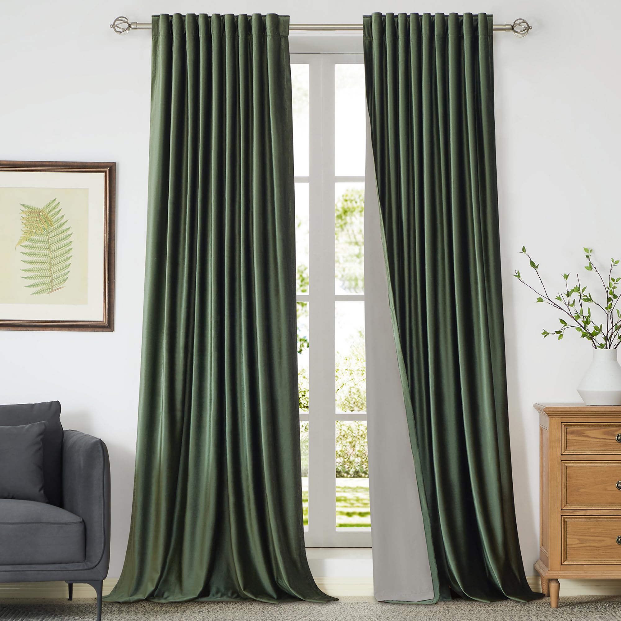 Full Blackout Velvet Curtains Set