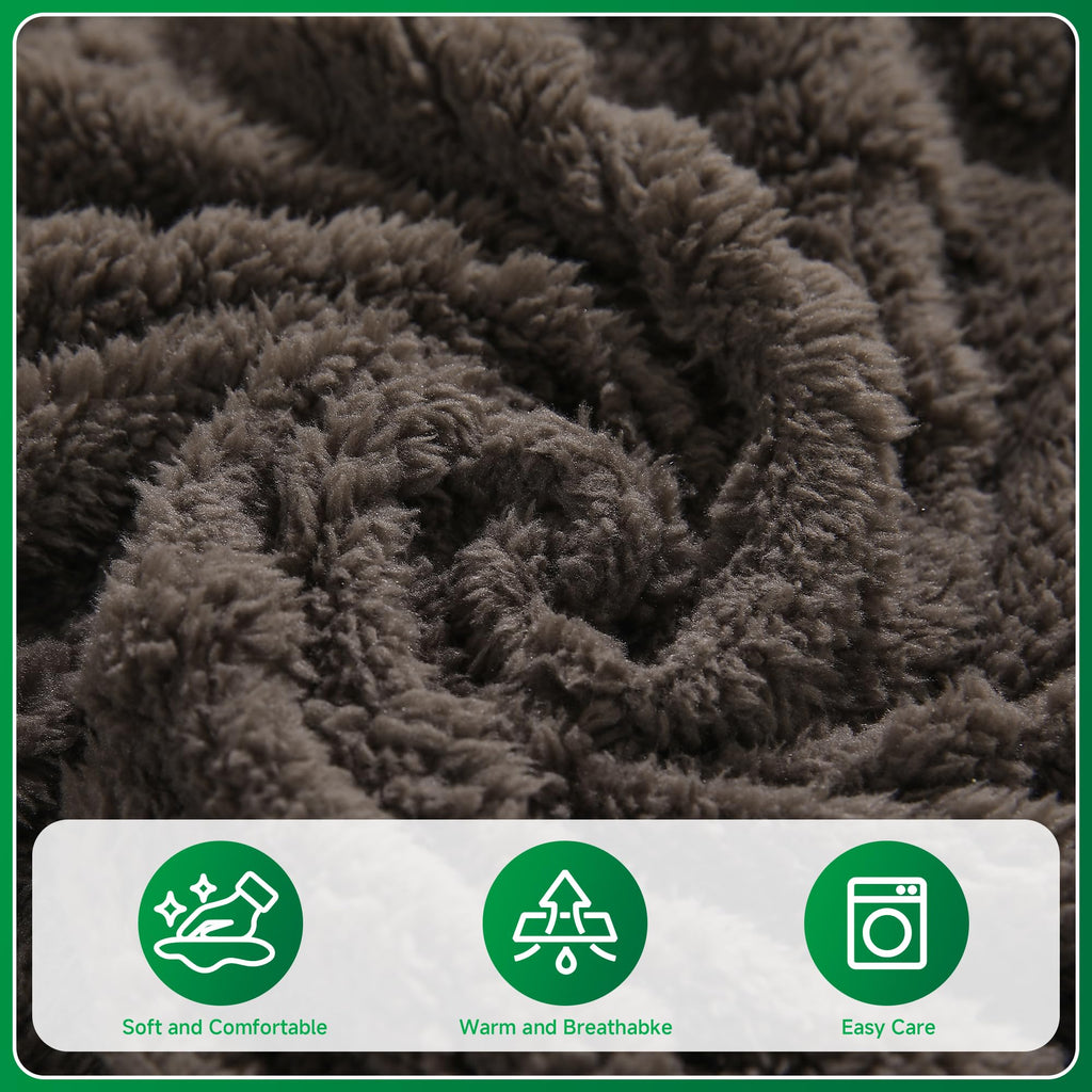 Stretch Fleece Couch Cushion Covers Set