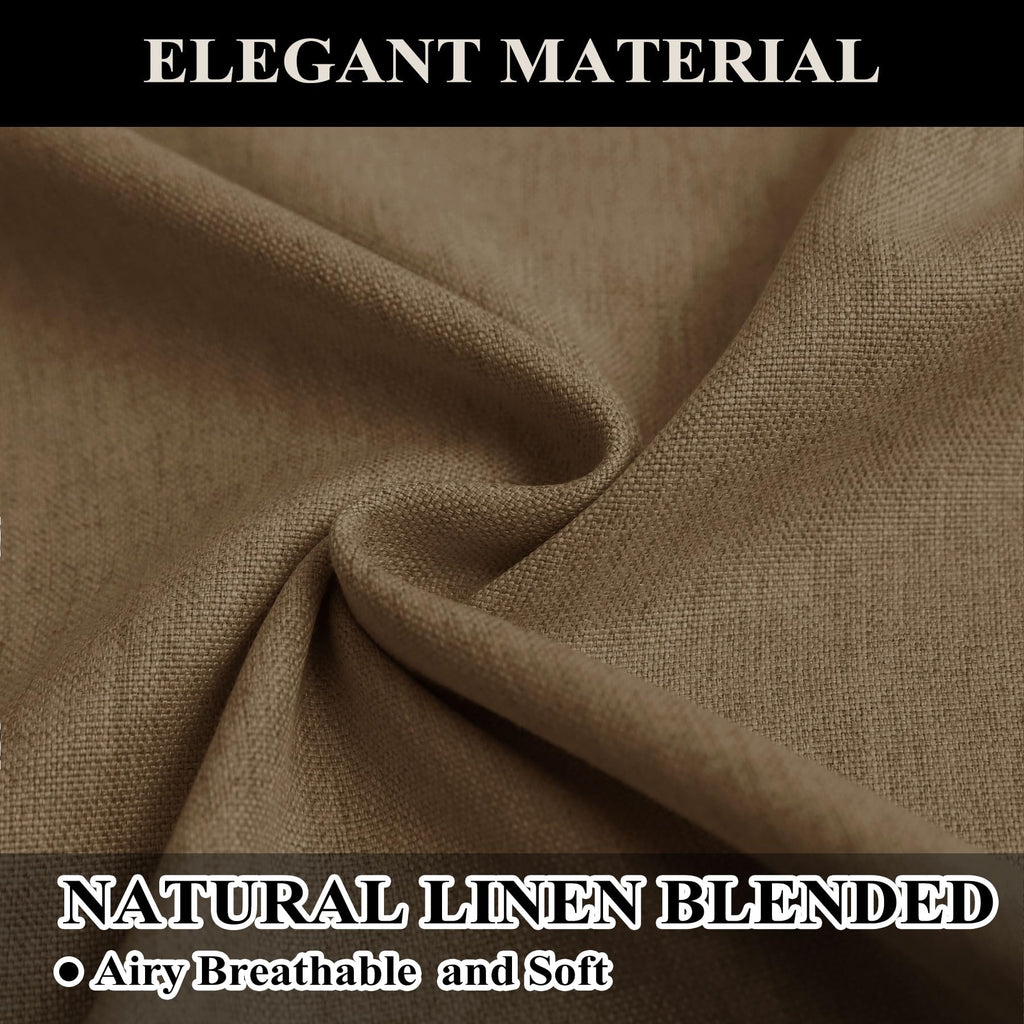 Extra Long Linen Blackout Curtains Set