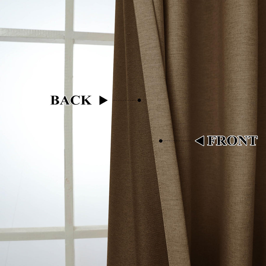 Extra Long Linen Blackout Curtains Set