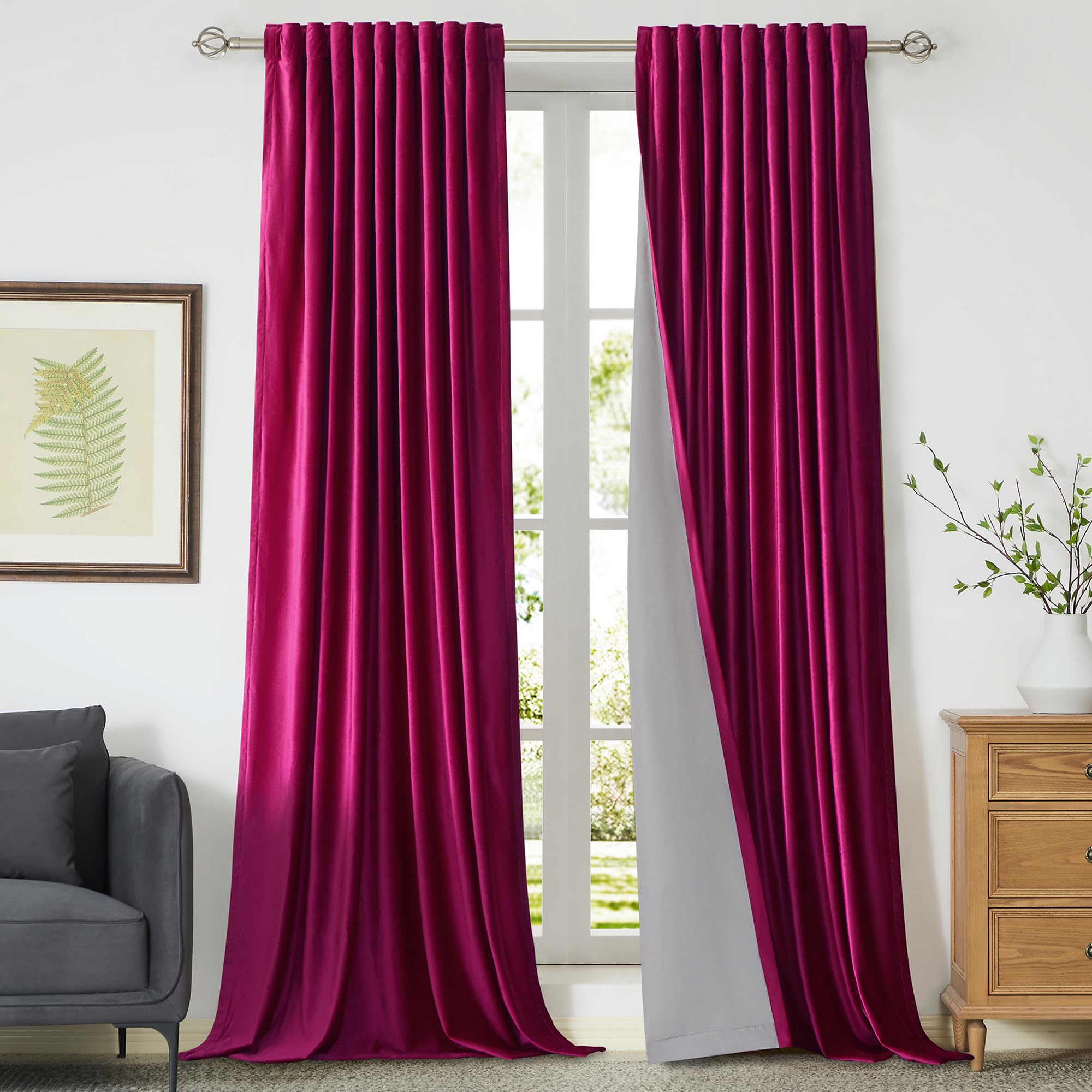 Full Blackout Velvet Curtains Set