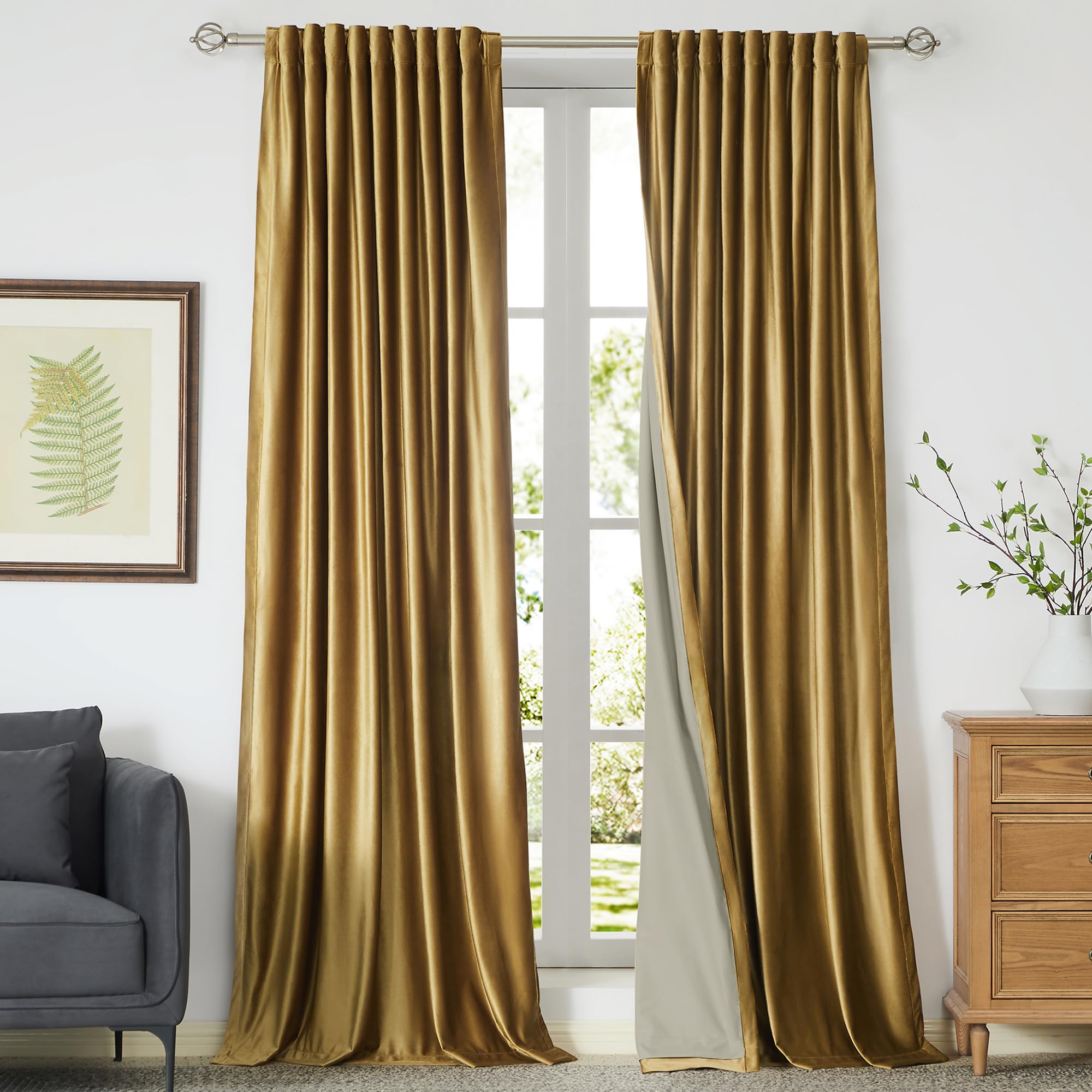 Full Blackout Velvet Curtains Set
