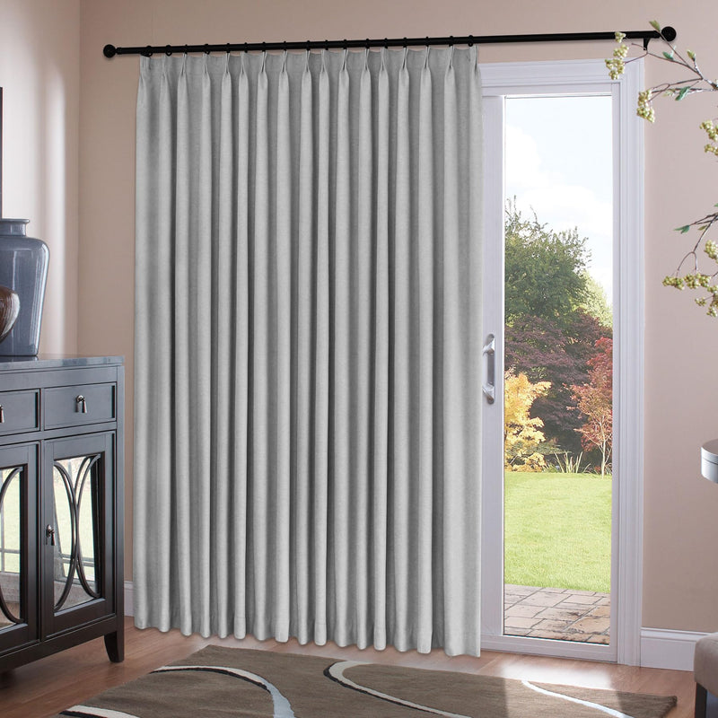 Chenille Pinch Pleated Blackout Curtains Set