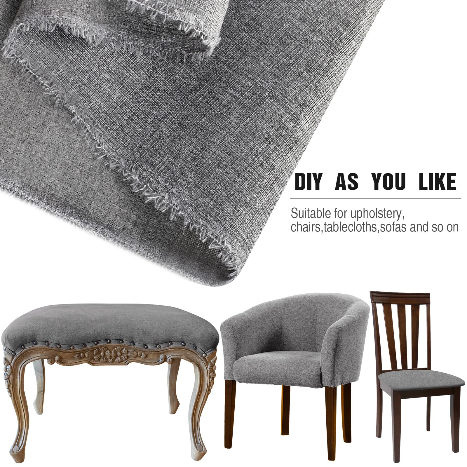 Faux Linen Upholstery Fabric by the Yard