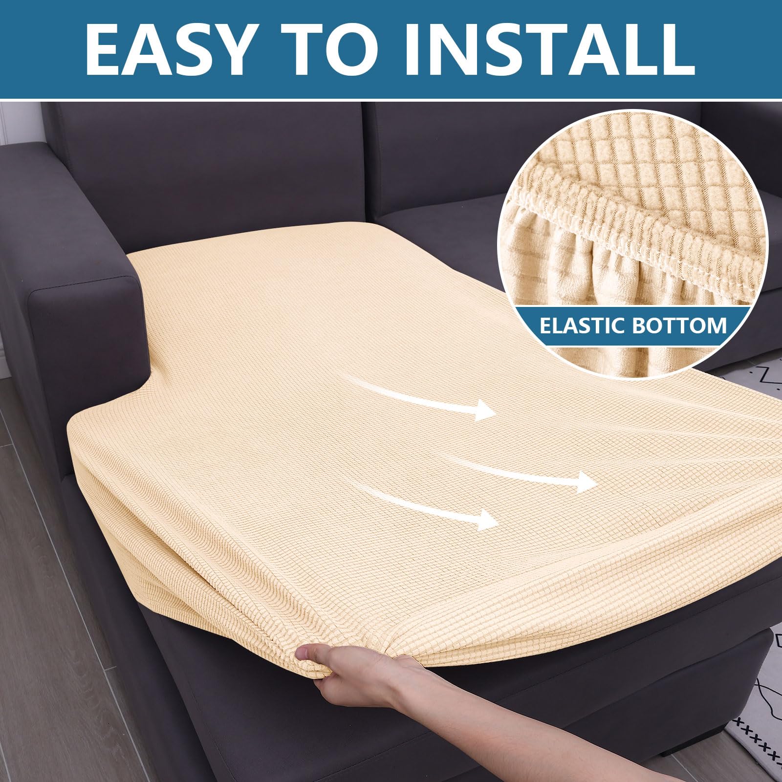 Waterproof Stretch Jacquard Cushion Covers Set