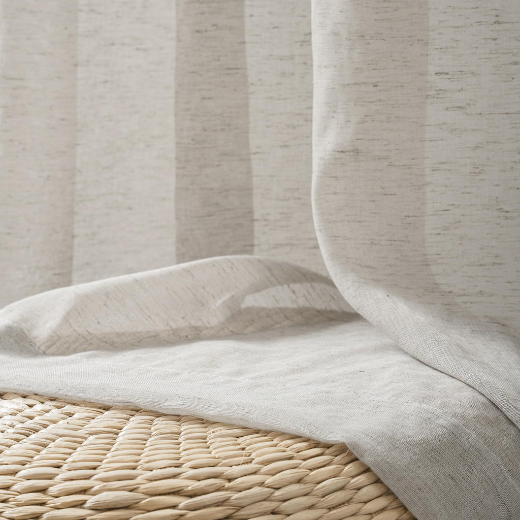 FMFUNCTEX Flax Blend Sheer Curtains