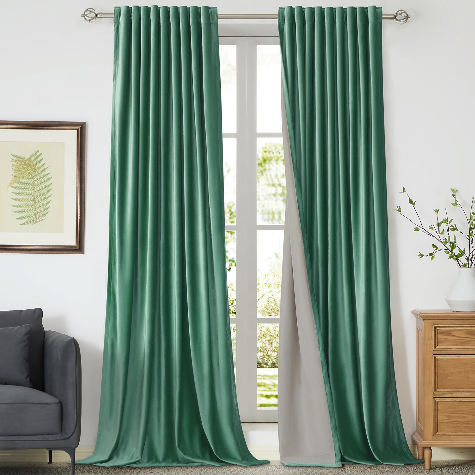 Full Blackout Velvet Curtains Set