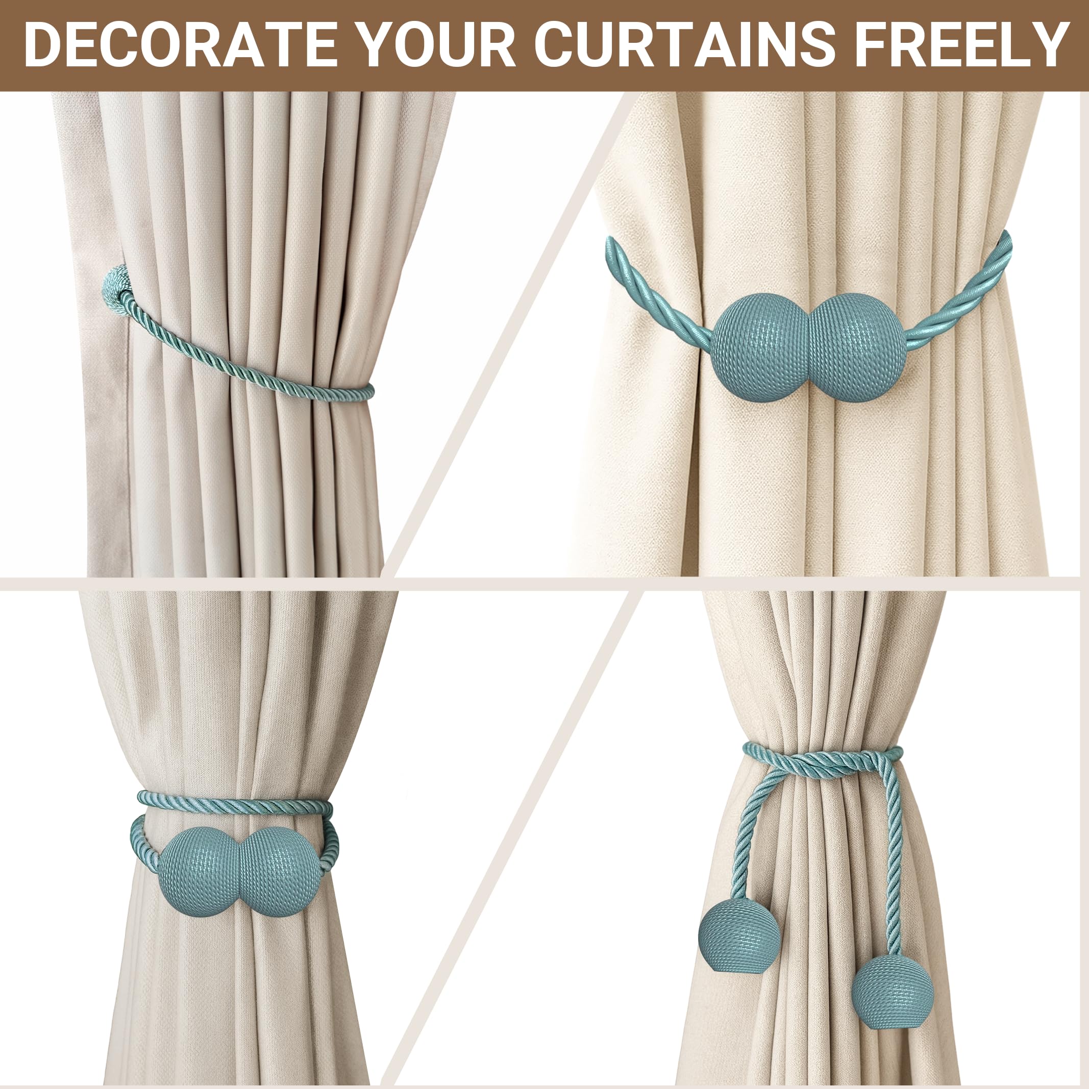 Magnetic Curtain Tiebacks Set