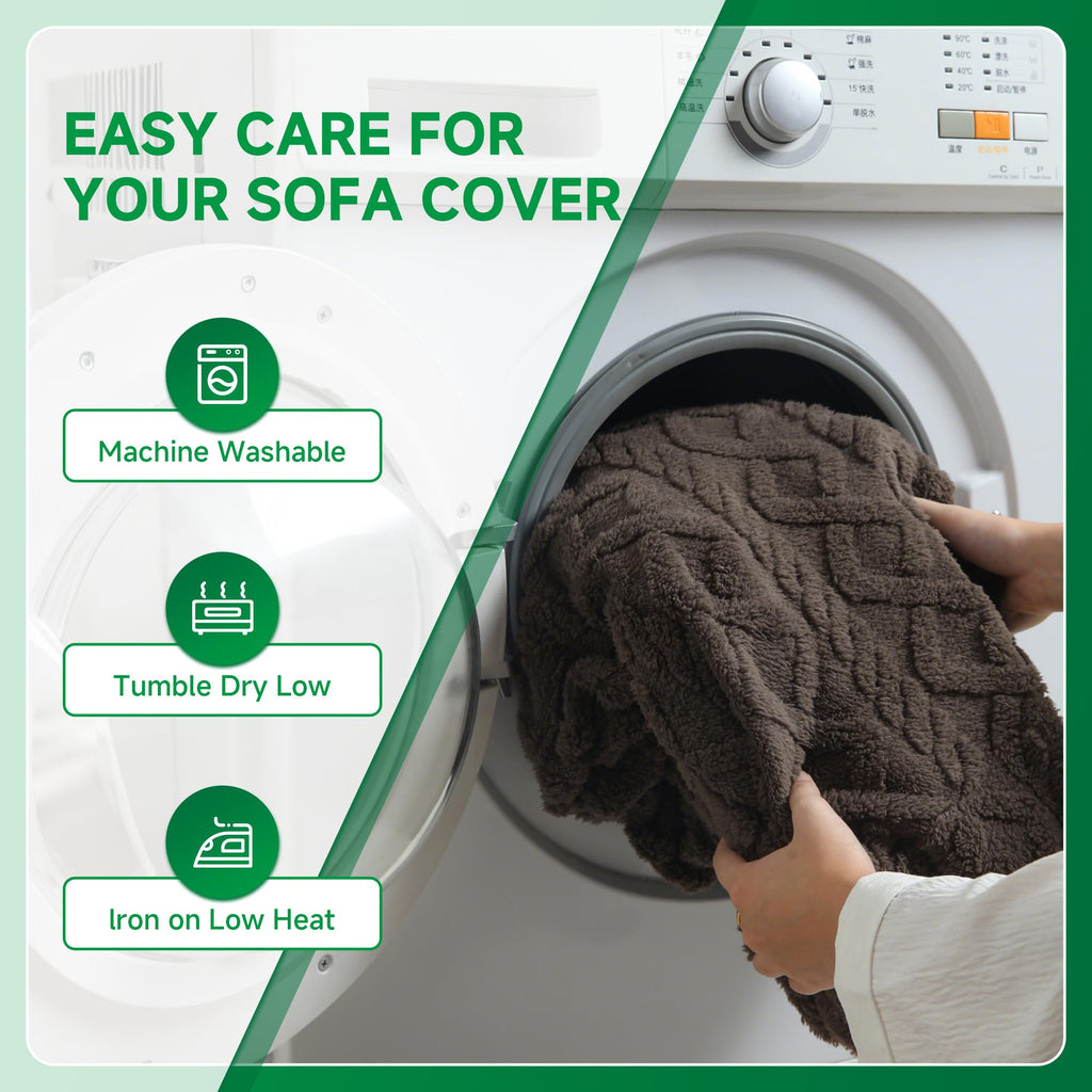 Stretch Fleece Couch Cushion Covers Set