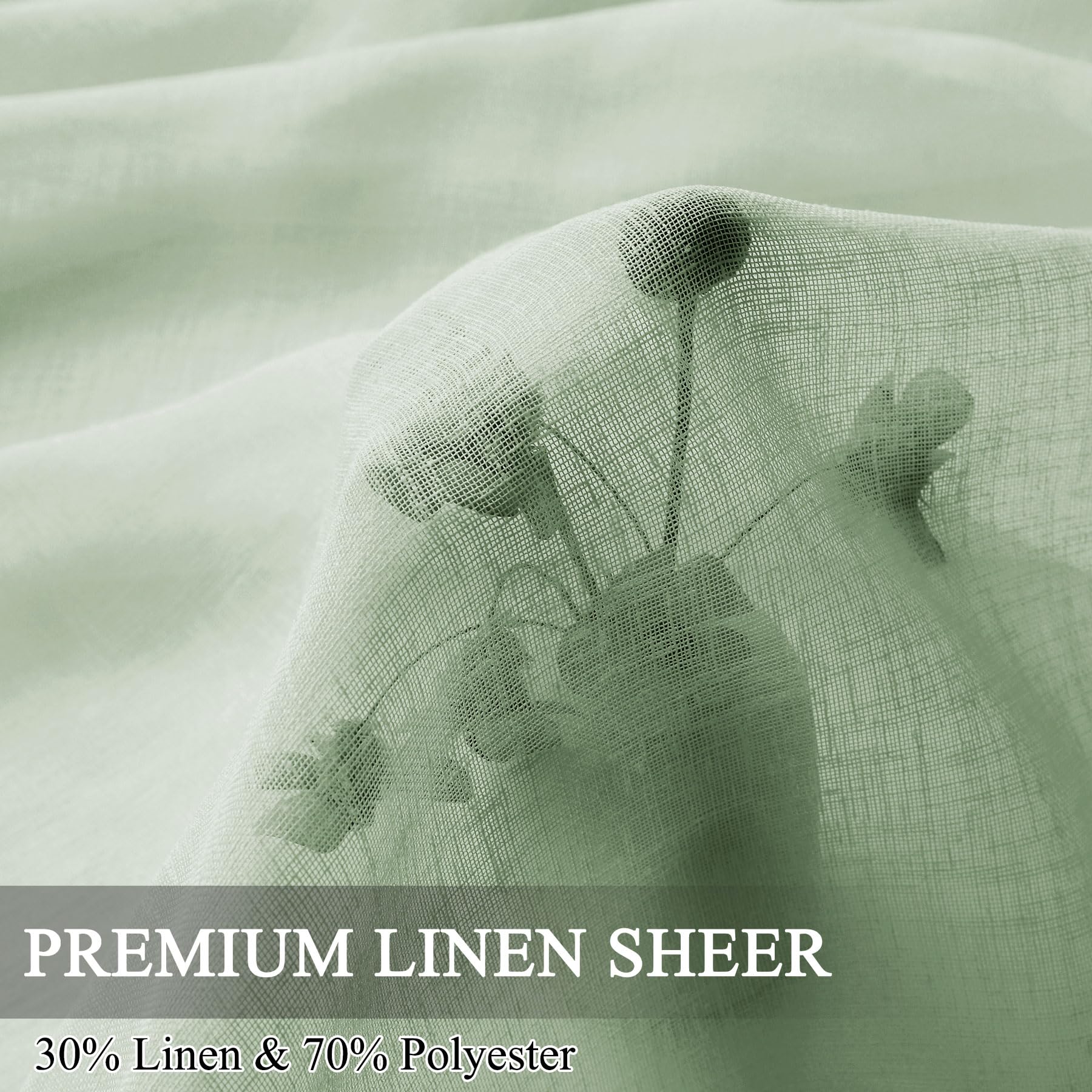 Pinch Pleat Sheer Linen Curtains Set