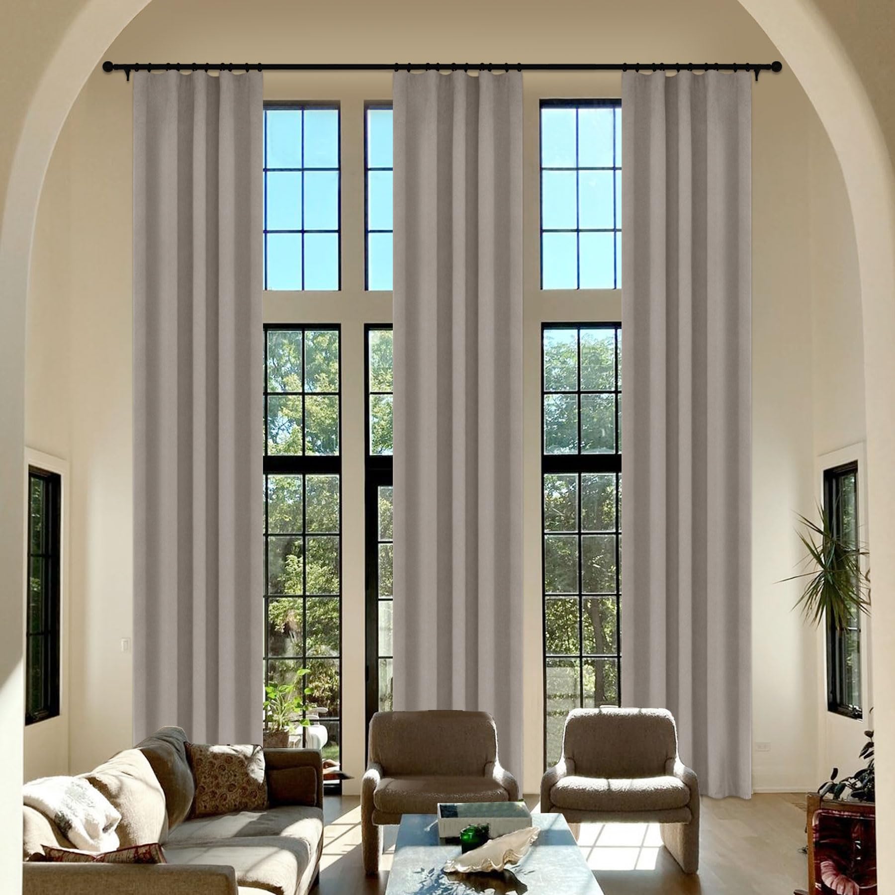 Extra Long Chenille Blackout Curtains Set