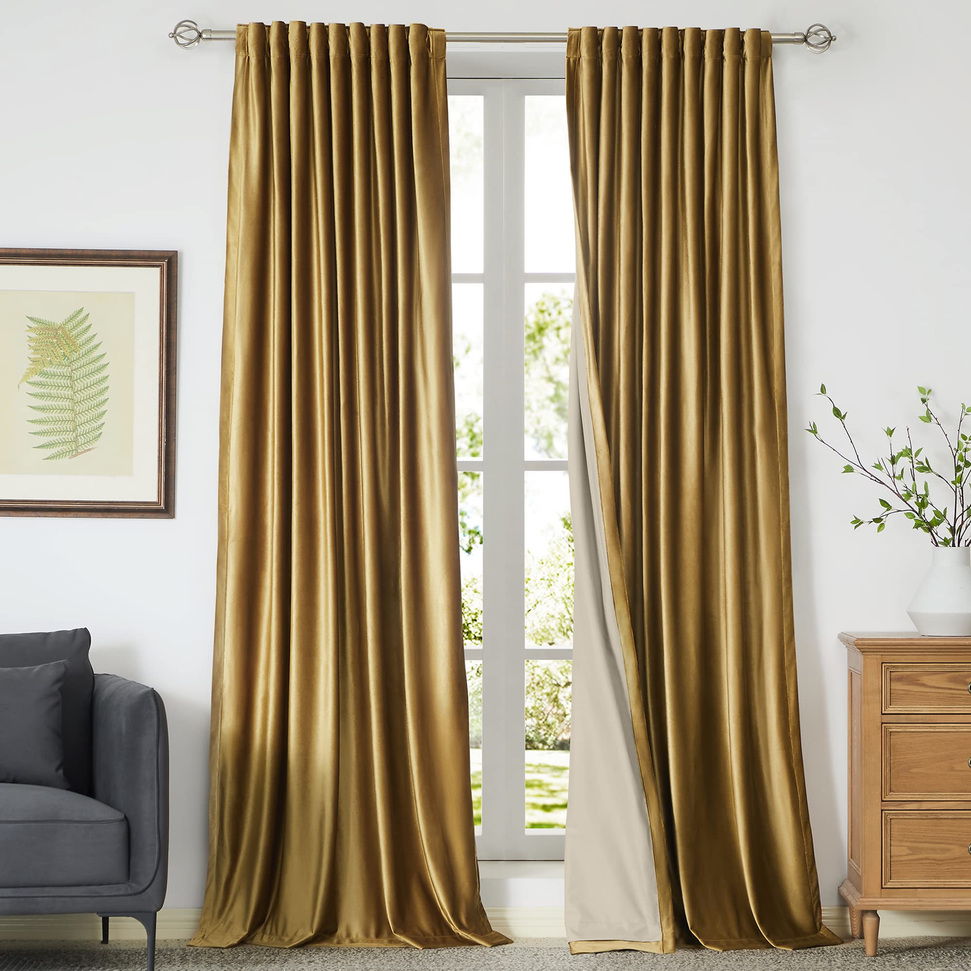 Full Blackout Velvet Curtains Set