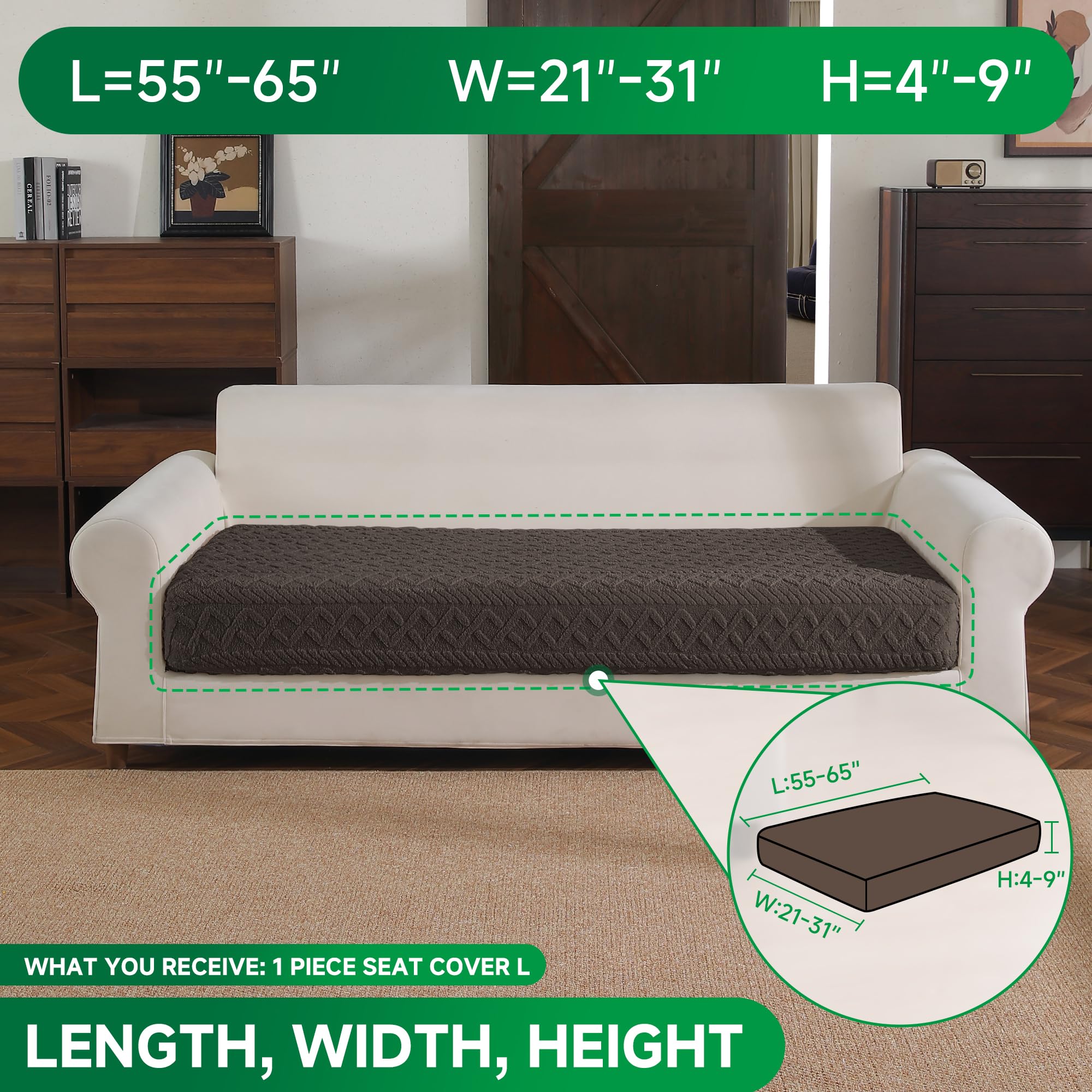 Stretch Fleece Couch Cushion Covers Set