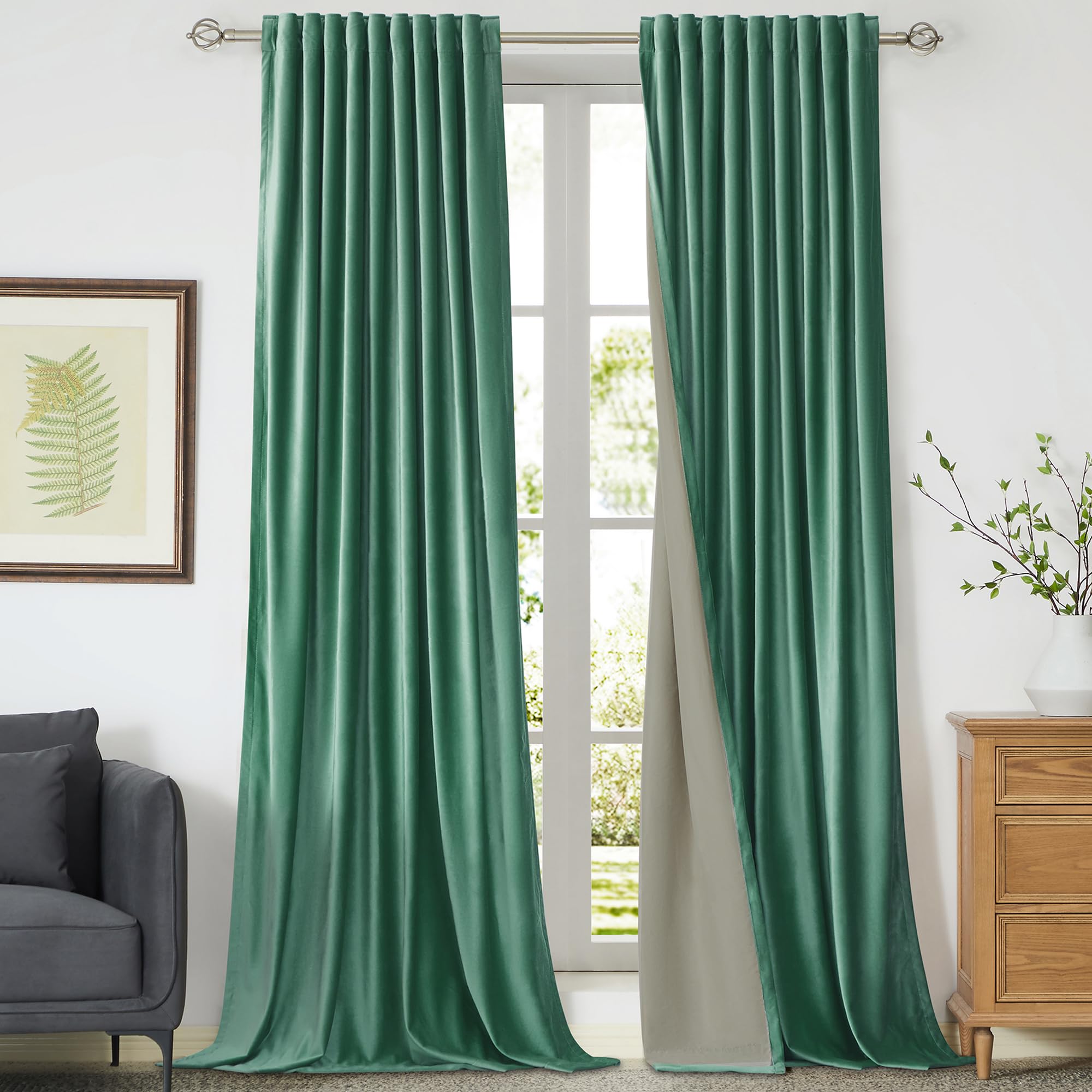 Full Blackout Velvet Curtains Set