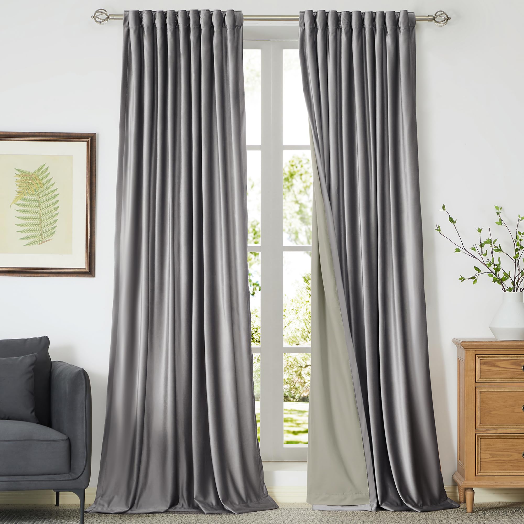 Full Blackout Velvet Curtains Set