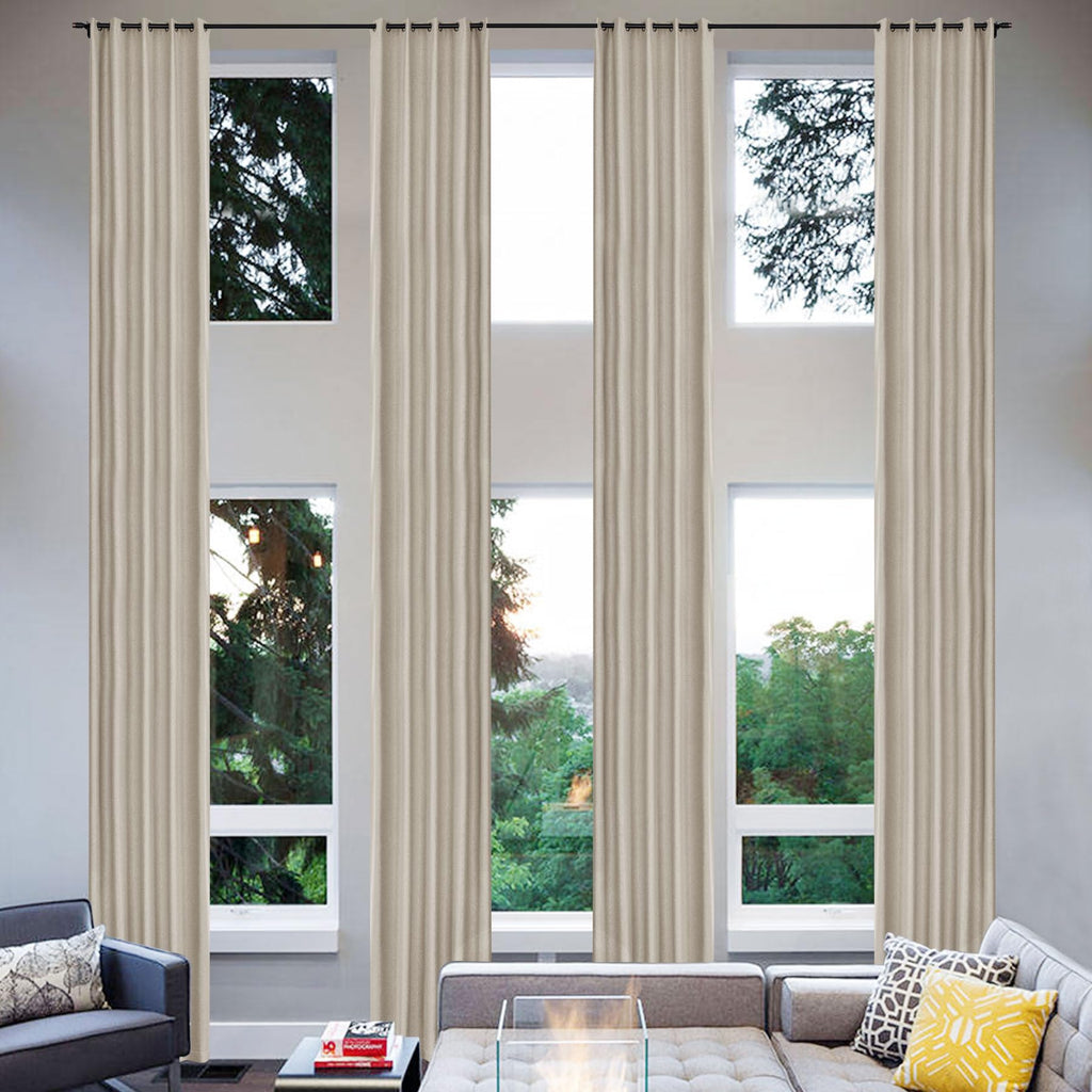 Extra Long Linen Blackout Curtains Set