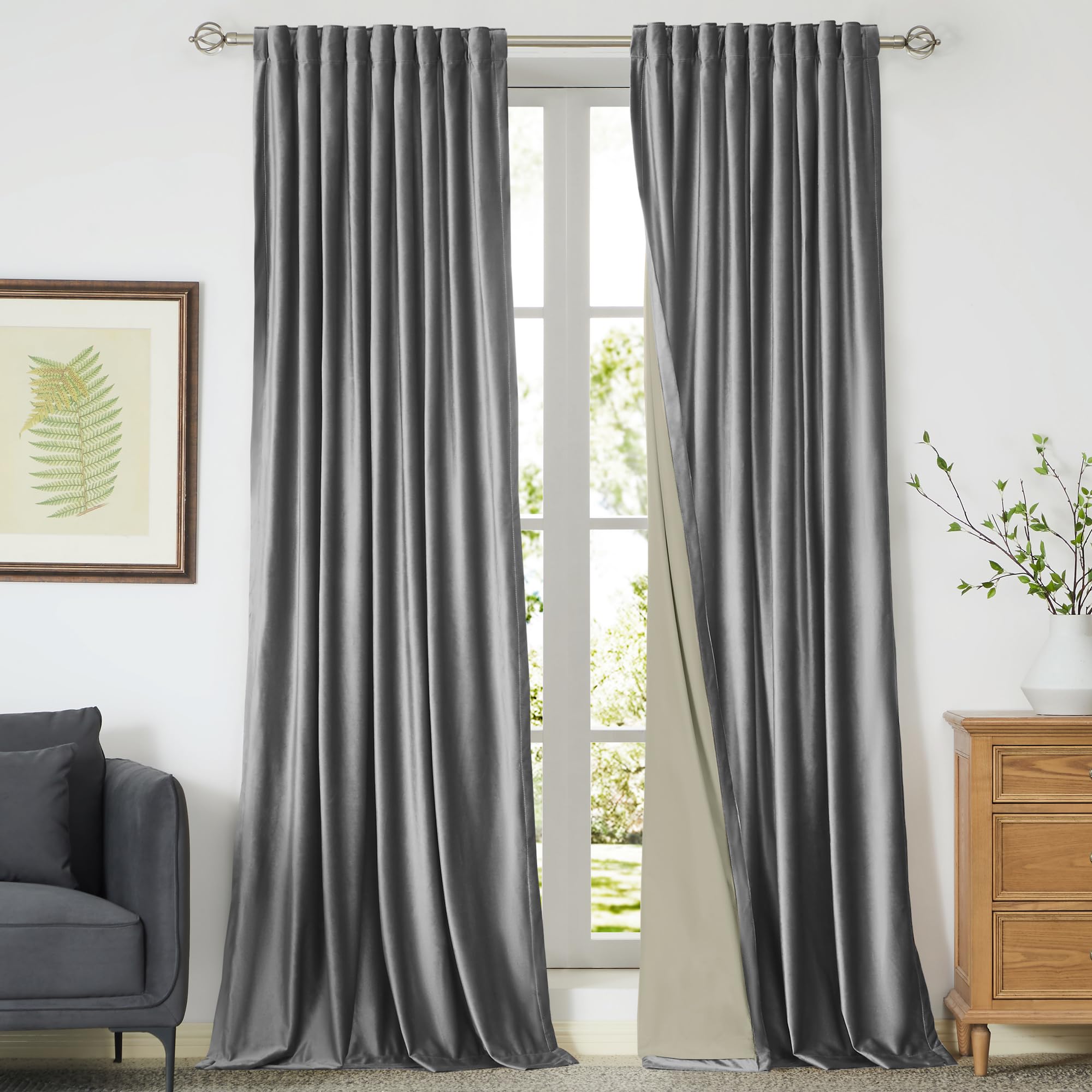Full Blackout Velvet Curtains Set