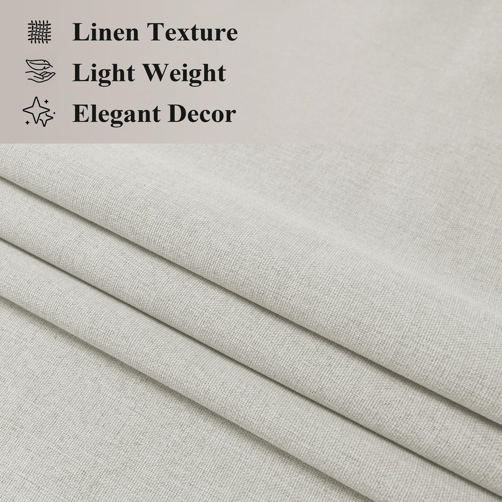 Pinch Pleated Linen Blackout Sliding Door Curtains Set