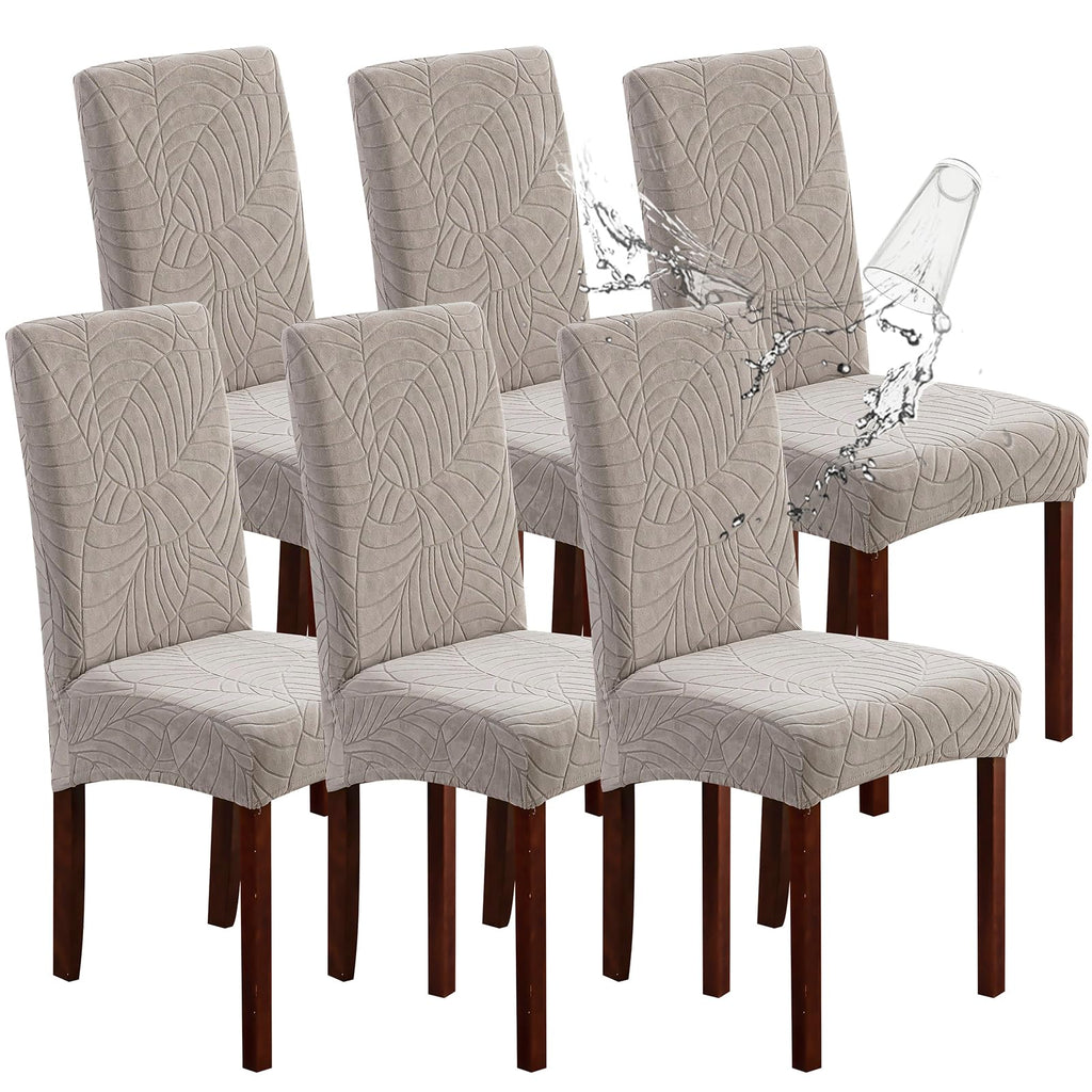 Waterproof Jacquard Dining Chair Covers Set