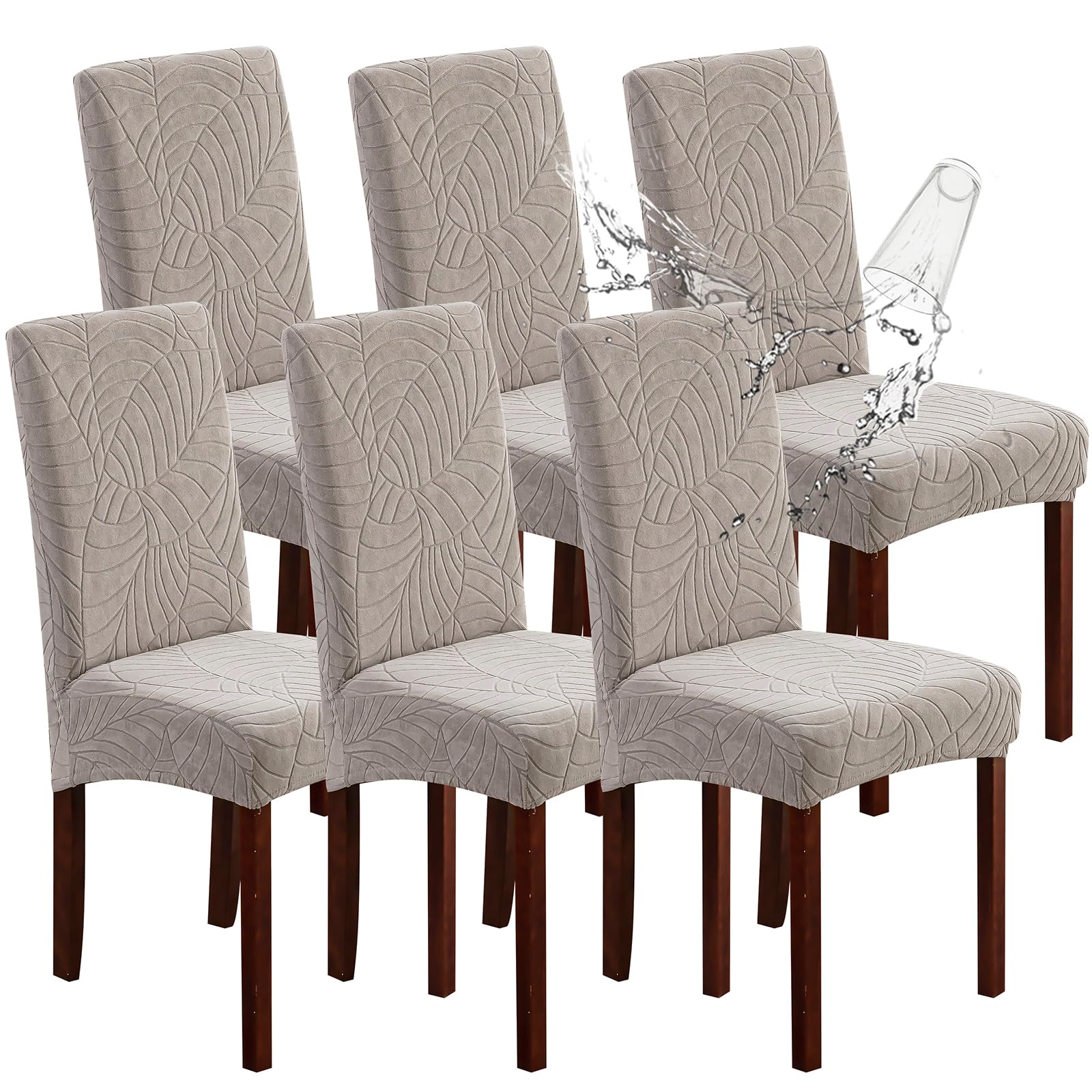 Waterproof Jacquard Dining Chair Covers Set
