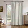 Pinch Pleated Linen Blackout Sliding Door Curtains Set