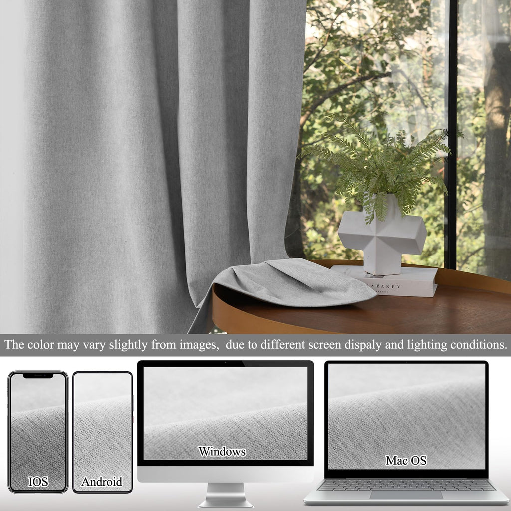 Extra Long Chenille Blackout Curtains Set