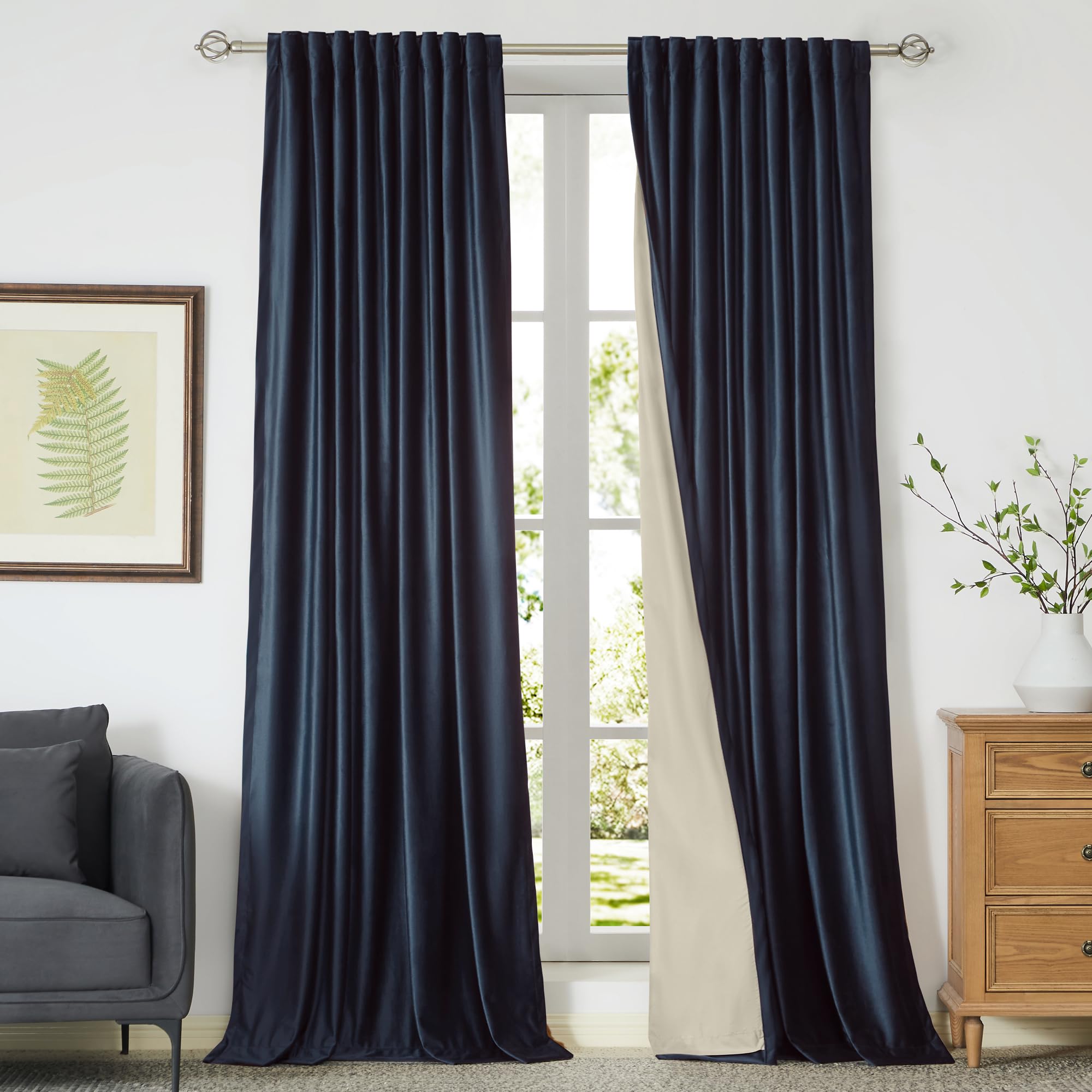 Full Blackout Velvet Curtains Set