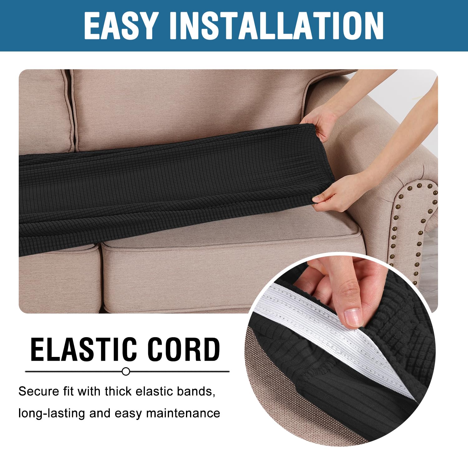 Stretch Jacquard Seat Cushion Covers Set