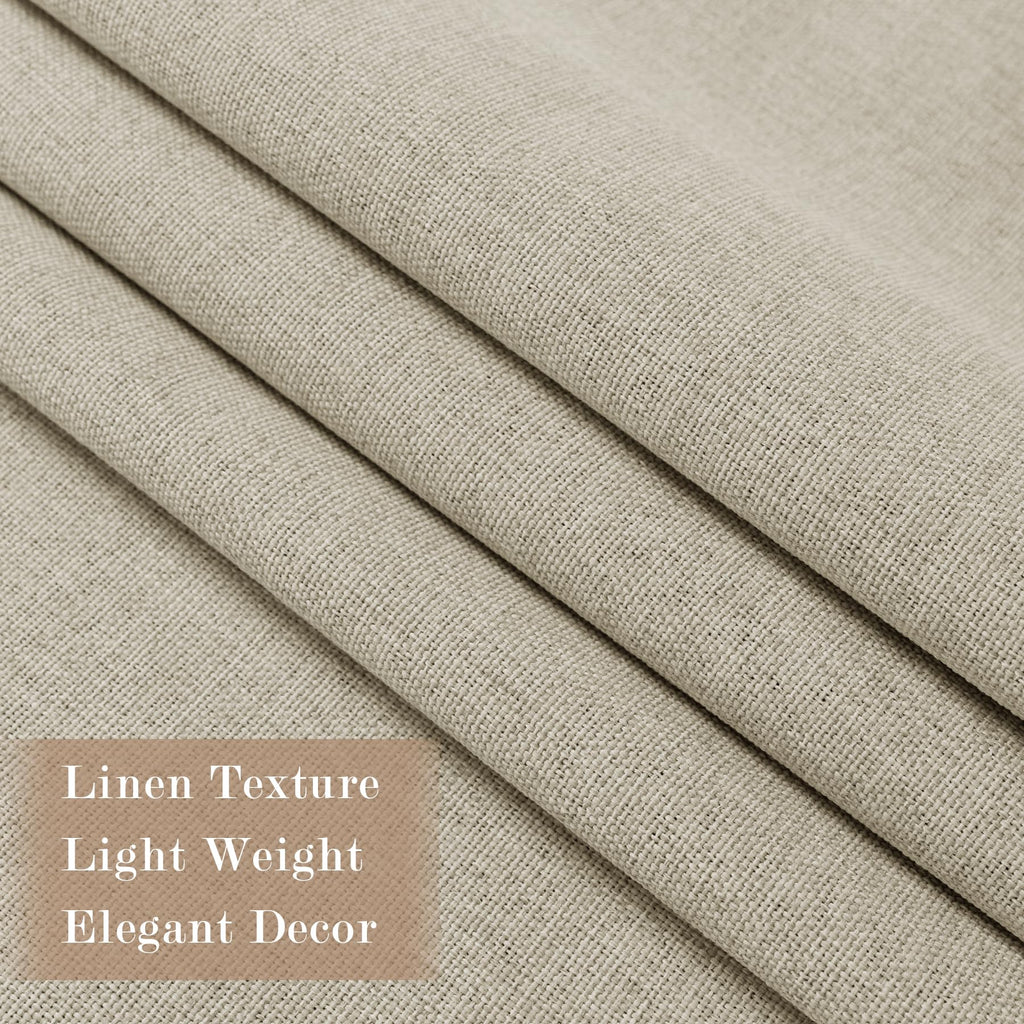 2-in-1 Linen Blackout Pinch Pleat Curtains Set