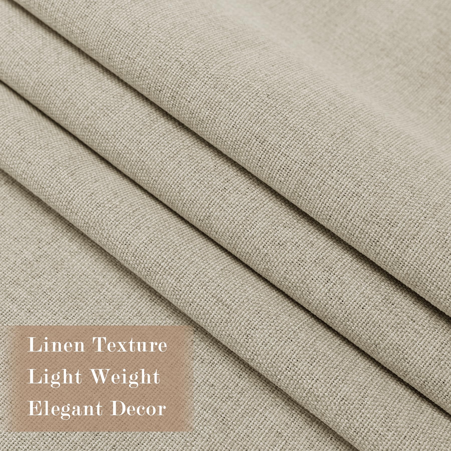 2-in-1 Linen Blackout Pinch Pleat Curtains Set