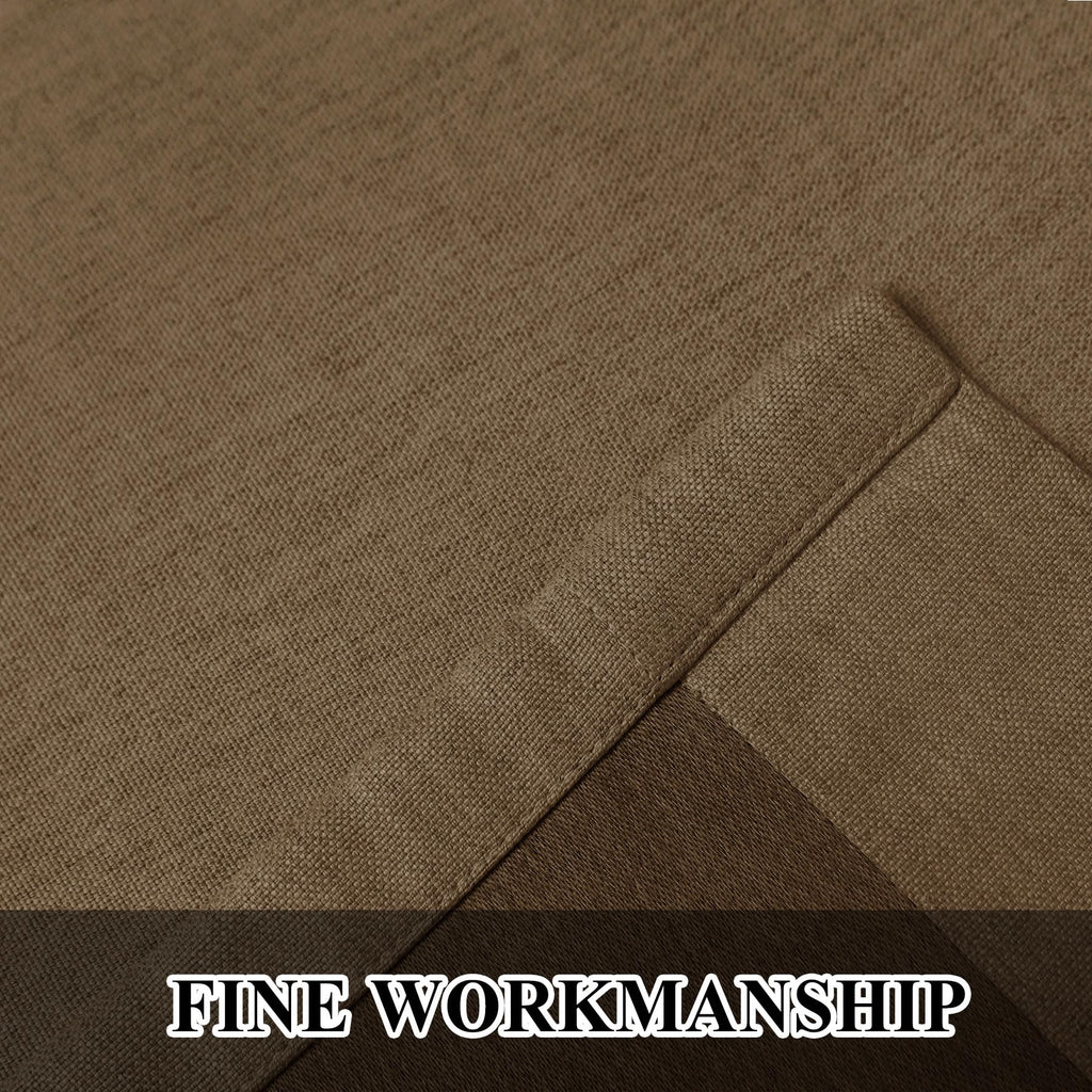 Extra Long Linen Blackout Curtains Set
