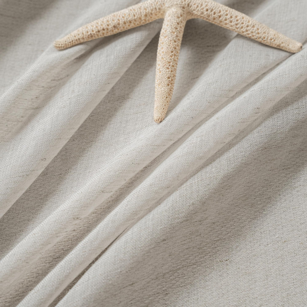 FMFUNCTEX Flax Blend Sheer Curtains