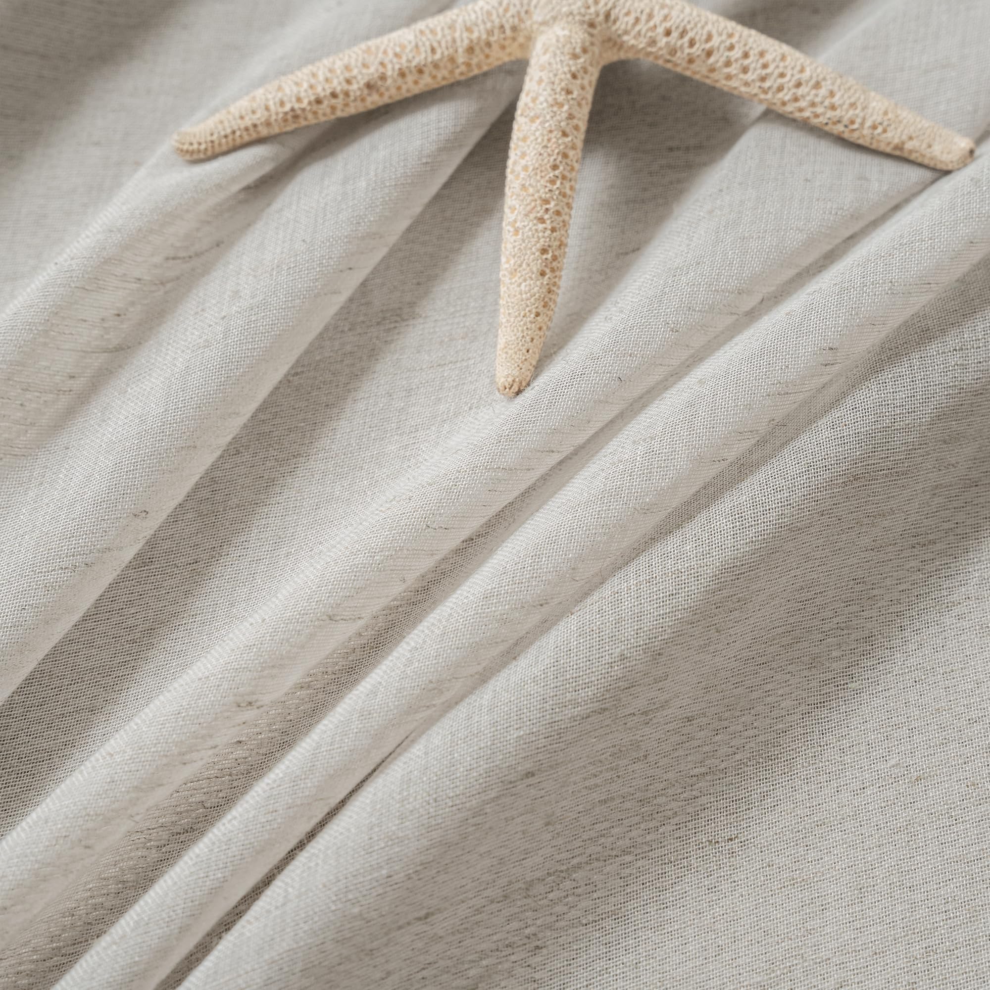 FMFUNCTEX Flax Blend Sheer Curtains