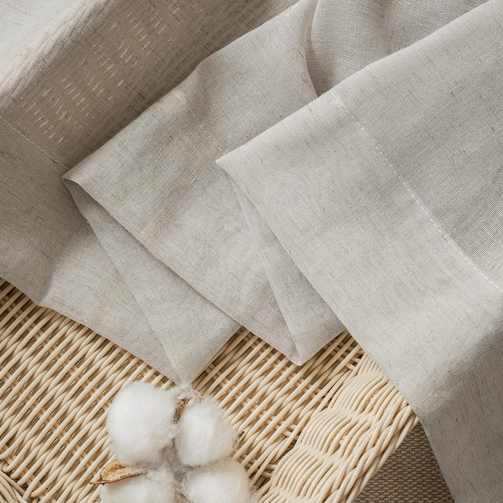 FMFUNCTEX Flax Blend Sheer Curtains