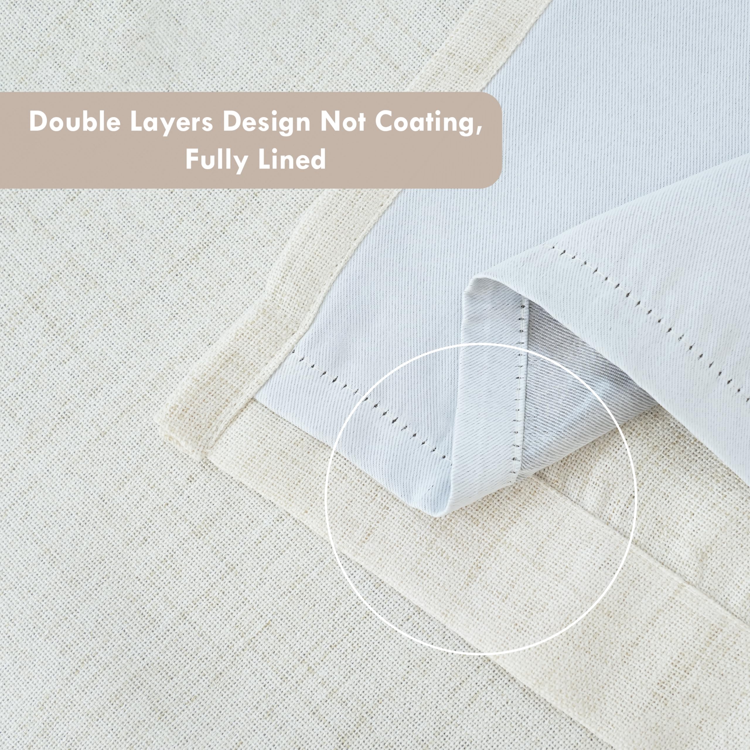 Double Layer Linen Blackout Tie-Up Curtain
