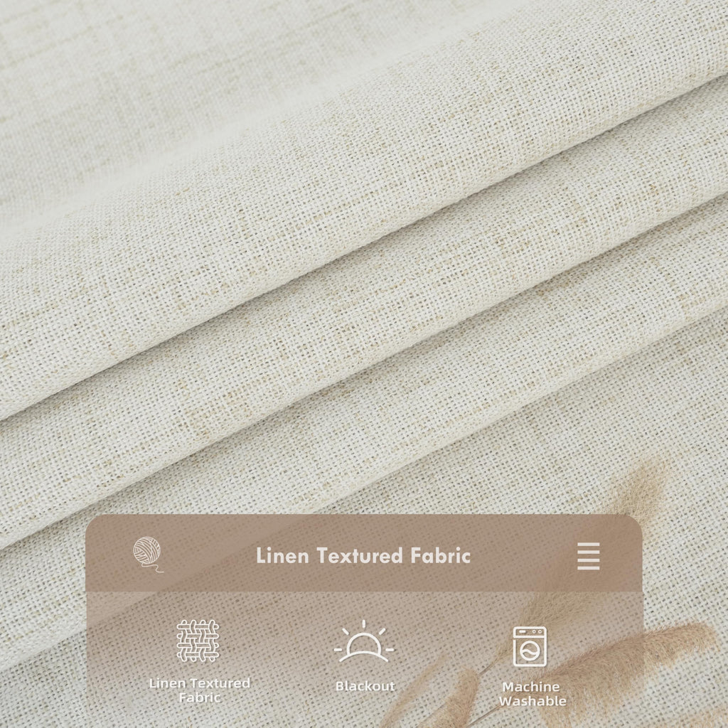 Double Layer Linen Blackout Tie-Up Curtain