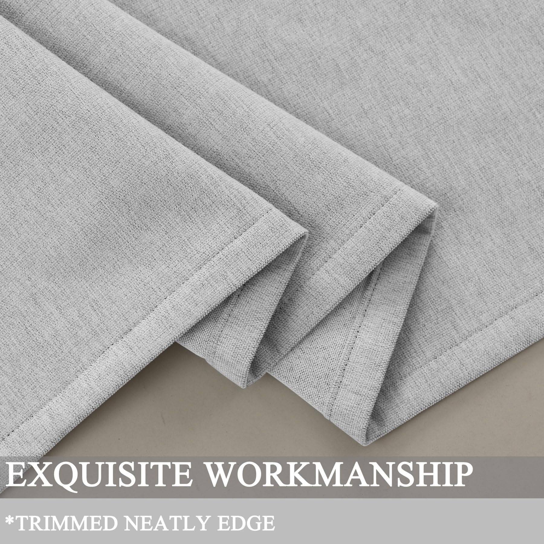 Extra Long Chenille Blackout Curtains Set