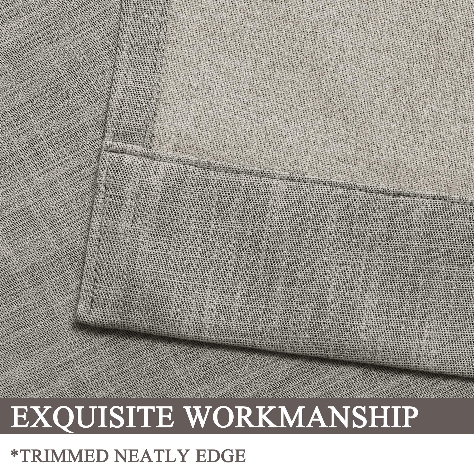Extra Long Linen Blackout Curtains Set