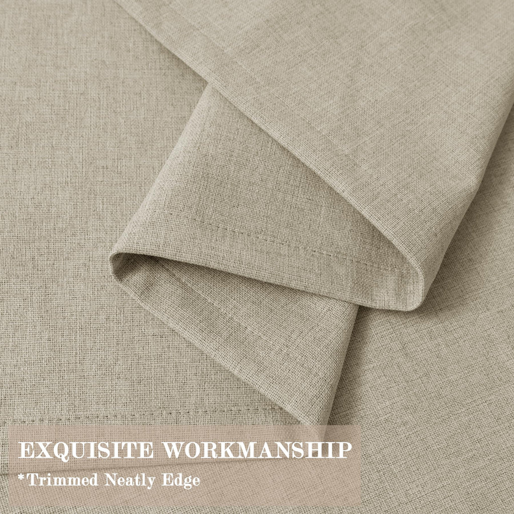 2-in-1 Linen Blackout Pinch Pleat Curtains Set